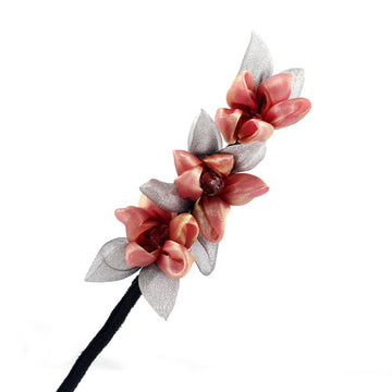 Crystalmood Flexy Hair Styler Floral Up-do Stick 3-Flower Burgundy